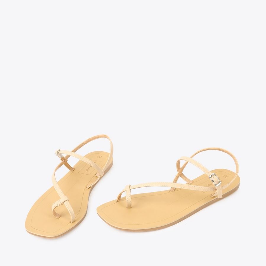  Sandal Bệt Đế Đúc Dây Mảnh Xỏ Ngón GY-1 Kem 