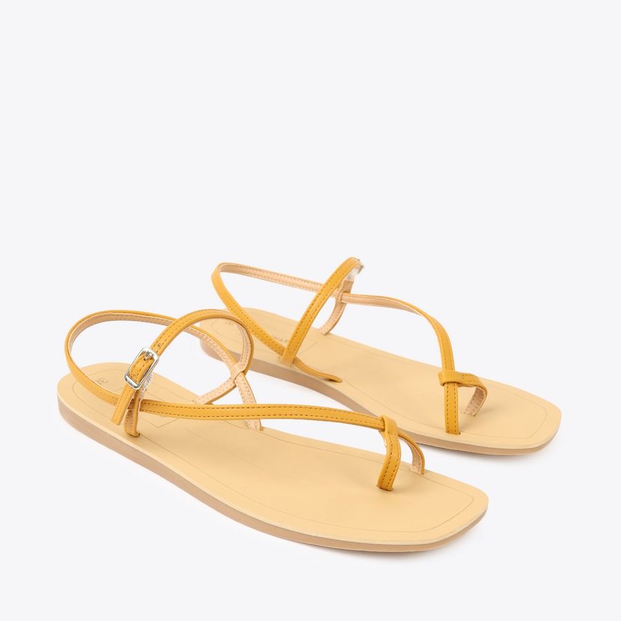  Sandal Bệt Đế Đúc Dây Mảnh Xỏ Ngón GY-1 Vàng 