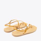  Sandal Bệt Đế Đúc Dây Mảnh Xỏ Ngón GY-1 Vàng 