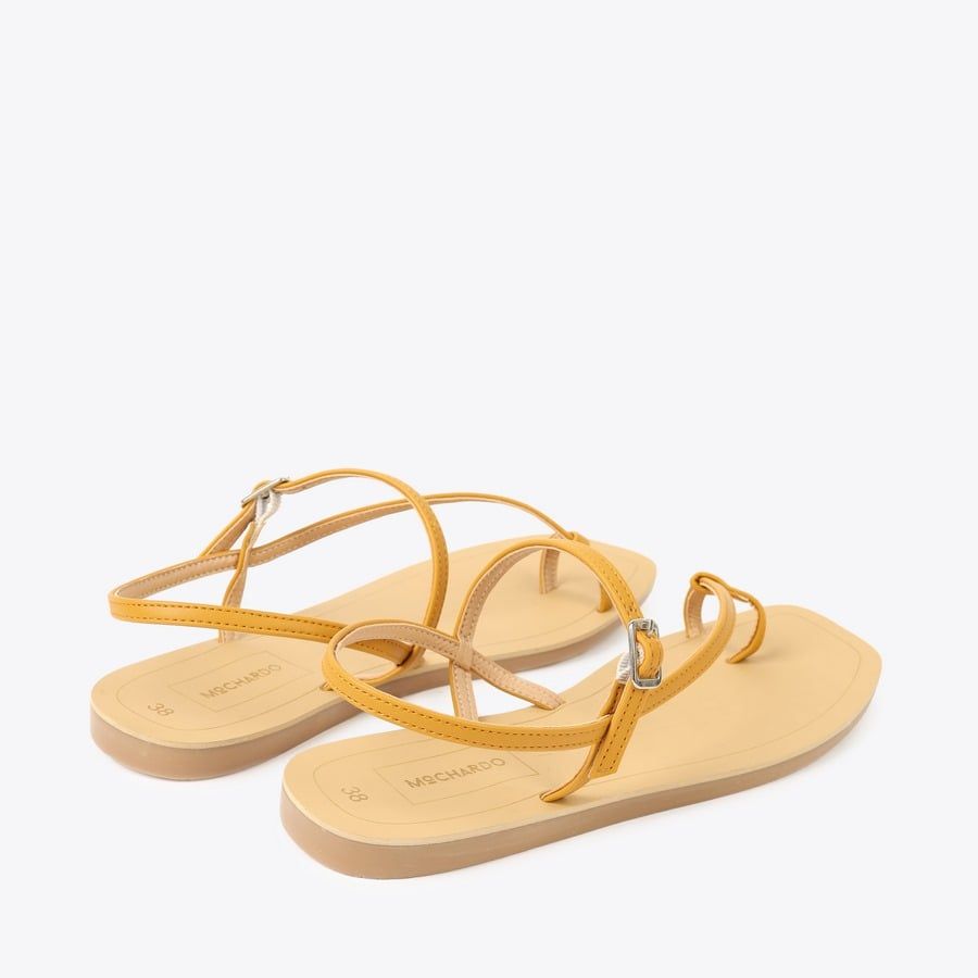  Sandal Bệt Đế Đúc Dây Mảnh Xỏ Ngón GY-1 Vàng 