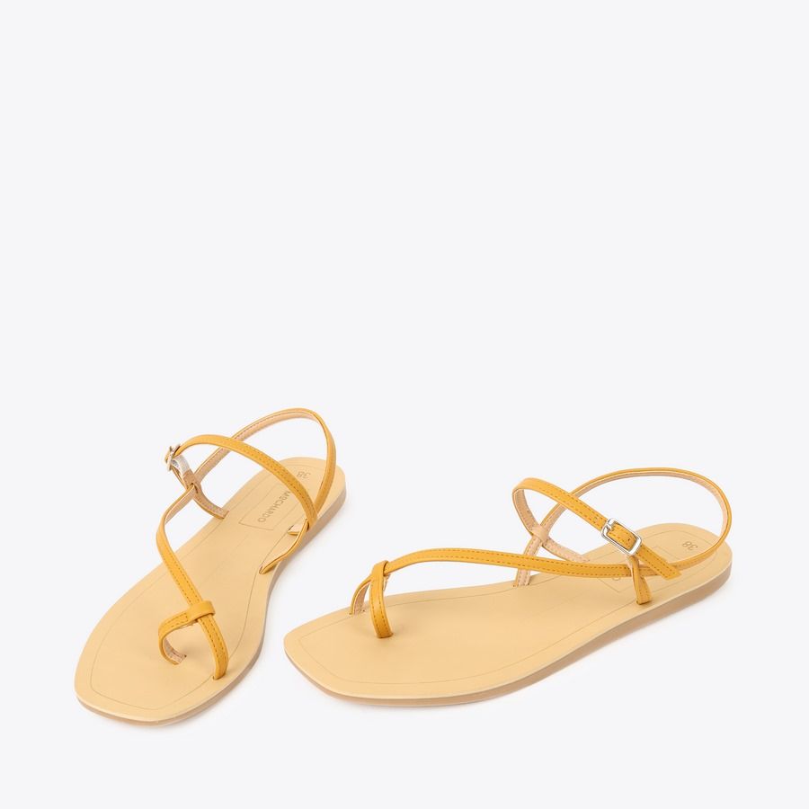  Sandal Bệt Đế Đúc Dây Mảnh Xỏ Ngón GY-1 Vàng 