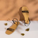  Sandal Bệt Đế Đúc Quai Ngang Dây Thắt Nút GY-2 Đen 