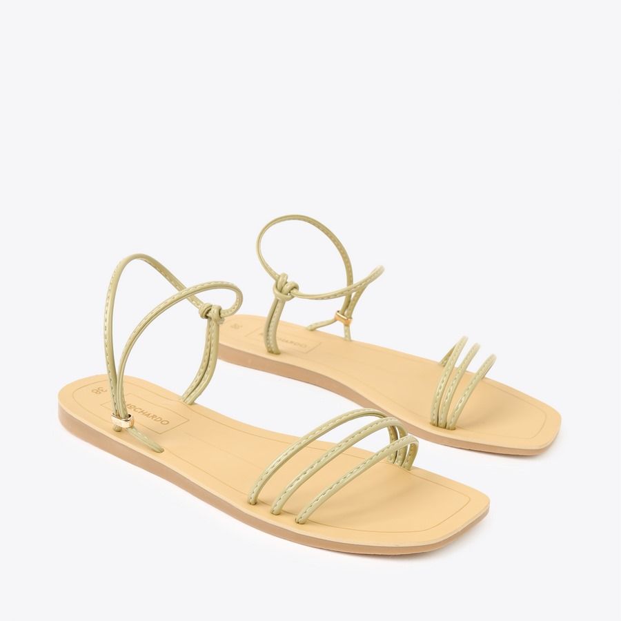  Sandal Bệt Đế Đúc Quai Ngang Dây Thắt Nút GY-2 Xanh 