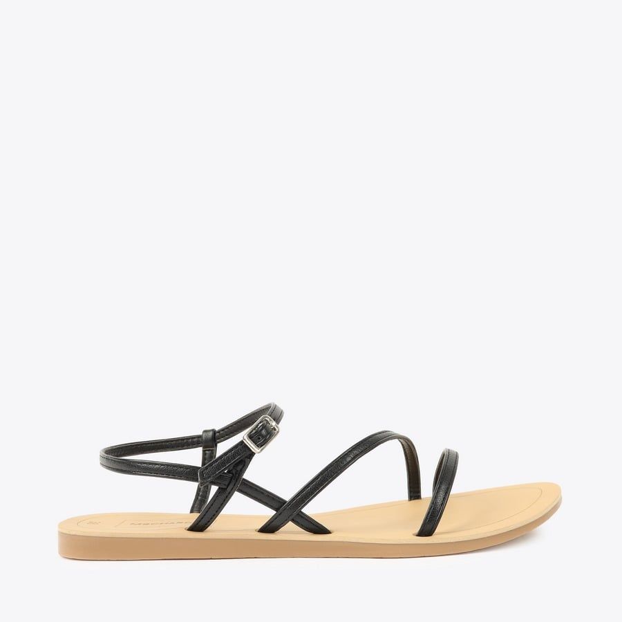  Sandal Bệt Đế Đúc Dây Chéo Khoá Gài GY-3 Đen 