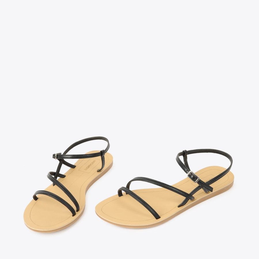  Sandal Bệt Đế Đúc Dây Chéo Khoá Gài GY-3 Đen 