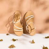  Sandal Bệt Đế Đúc Dây Chéo Khoá Gài GY-3 Trắng 