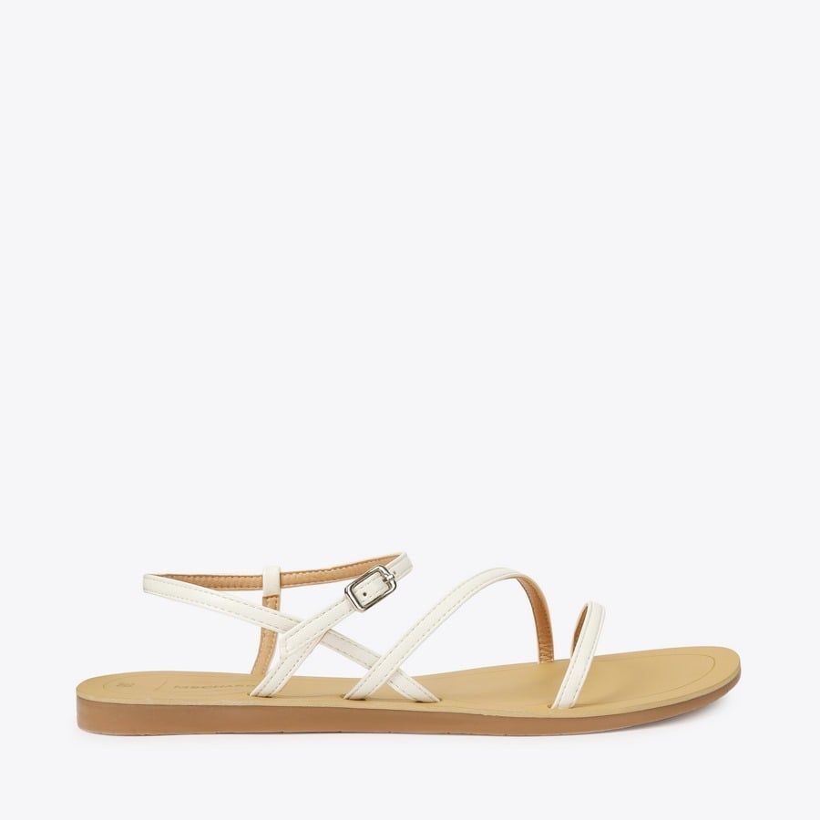  Sandal Bệt Đế Đúc Dây Chéo Khoá Gài GY-3 Trắng 