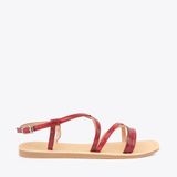  Sandal Bệt Đế Đúc Quai Da Rắn PK-2 Đỏ 