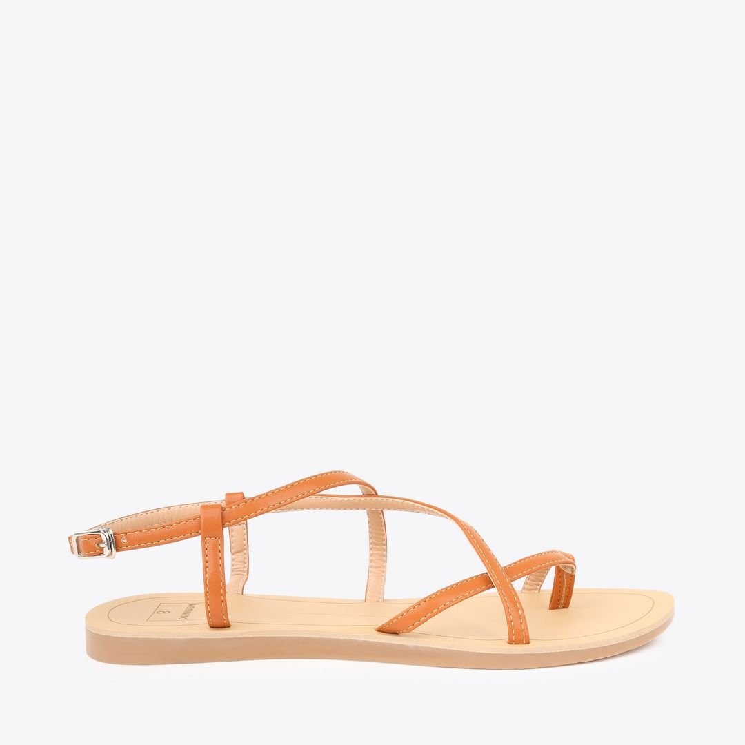  Sandal Bệt Đế Đúc Quai Dây Trơn Xỏ Ngón PK-3 Bò 