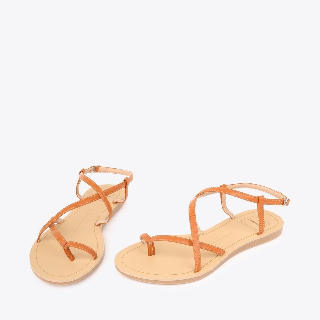  Sandal Bệt Đế Đúc Quai Dây Trơn Xỏ Ngón PK-3 Bò 