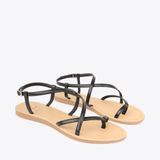  Sandal Bệt Đế Đúc Quai Dây Trơn Xỏ Ngón PK-3 Đen 