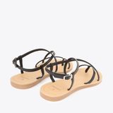  Sandal Bệt Đế Đúc Quai Dây Trơn Xỏ Ngón PK-3 Đen 