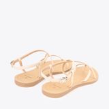  Sandal Bệt Đế Đúc Quai Dây Trơn Xỏ Ngón PK-3 Kem 