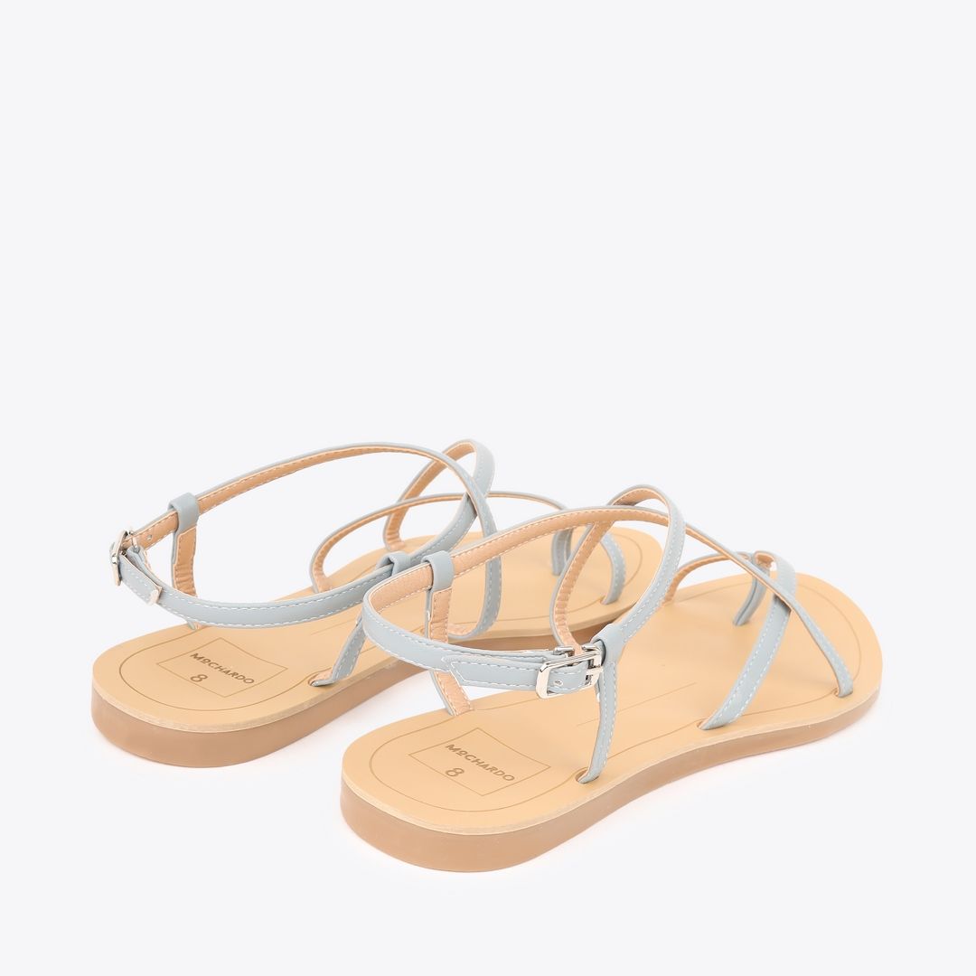  Sandal Bệt Đế Đúc Quai Dây Trơn Xỏ Ngón PK-3 Xanh 