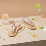  Sandal Bệt Đế Đúc Quai Phối Xích PK-5 Hồng 