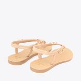  Sandal Bệt Đế Đúc Quai Phối Xích PK-5 Kem 