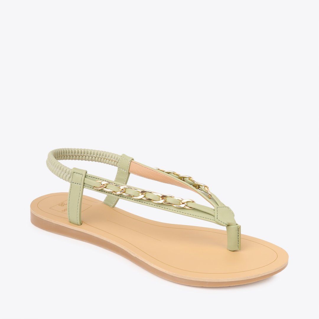 Sandal Bệt Đế Đúc Quai Phối Xích PK-5 Xanh 