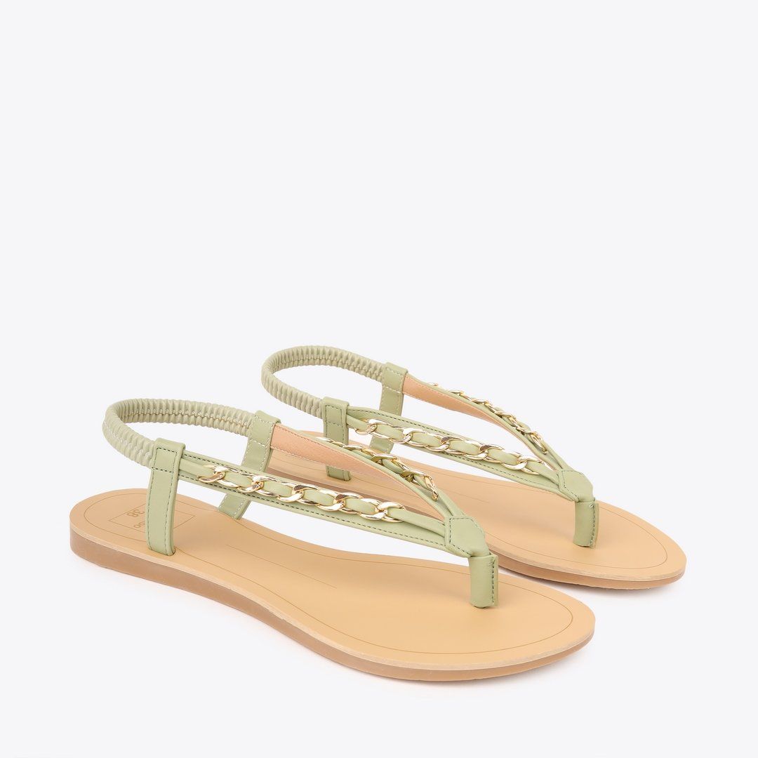  Sandal Bệt Đế Đúc Quai Phối Xích PK-5 Xanh 