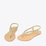  Sandal Bệt Đế Đúc Quai Phối Xích PK-5 Xanh 