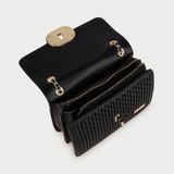  Túi Xách Nữ Da Họa Tiết Khóa Cao Cấp AC-054 Đen 