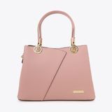  Túi Xách Công Sở Nữ Quai Đôi Khóa Hoa Da Vân Hạt BH-2 Hồng 