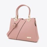  Túi Xách Công Sở Nữ Quai Đôi Khóa Hoa Da Vân Hạt BH-2 Hồng 