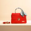  Túi Xách Nữ Hình Thang Quai Xách Phối Ngọc Kèm Khóa Kiểu BH-5 Đỏ 