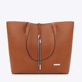  Túi Xách Nữ Phom Lớn Đính Dây Khoá QA-28 Bò 