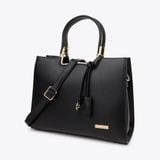  Túi Xách Nữ Da Quai Đôi Miệng Kiểu Viền Kim Loại QA-32 Đen 