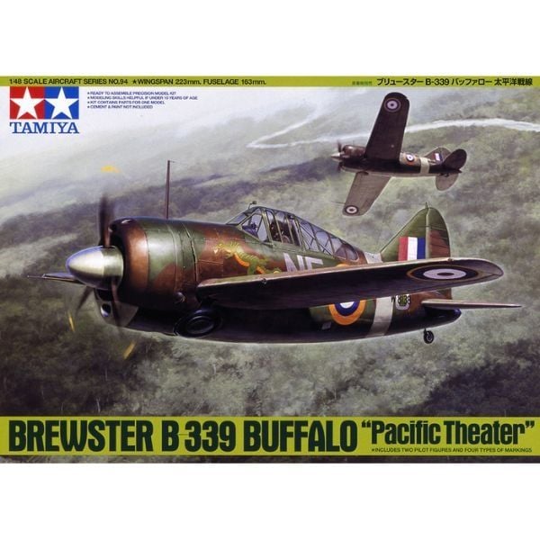 mô hình máy bay Brewster B-339 Buffalo Pacific Theater 1/48 Tamiya 61094