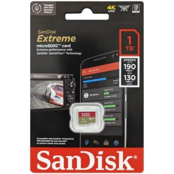 Thẻ nhớ Micro SD Card 1TB SDXC Sandisk Extreme V30 A2 Tốc Độ Đọc 190MBs - Tốc Độ Ghi 130MBs Hỗ Trợ Tốt cho Nintendo Switch