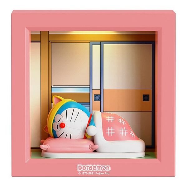 Đèn ngủ trang trí kèm mô hình Doraemon 3D Sleeping Pink