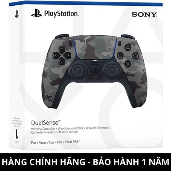  TAY CẦM KHÔNG DÂY DUALSENSE GREY CAMOUFLAGE ( Xám Camo) CHÍNH HÃNG SONY VIỆT NAM 