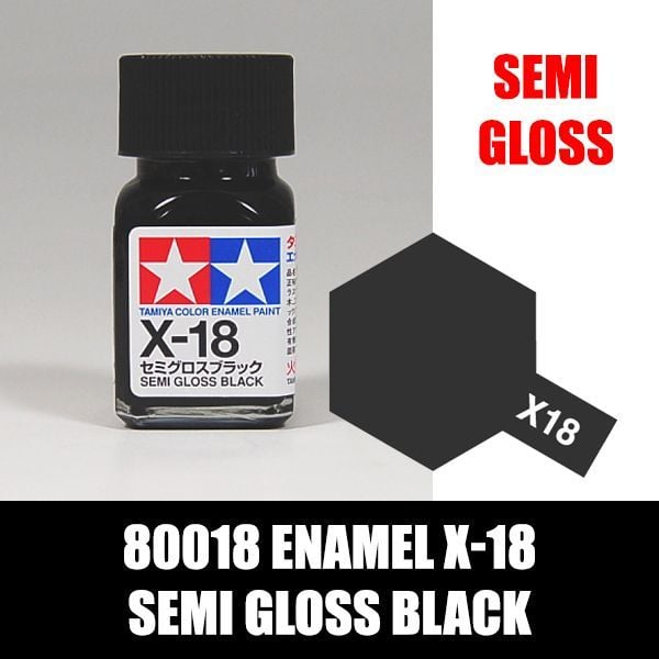 80018 Enamel X-18 Semi Gloss Black Sơn mô hình Tamiya chất lượng cao