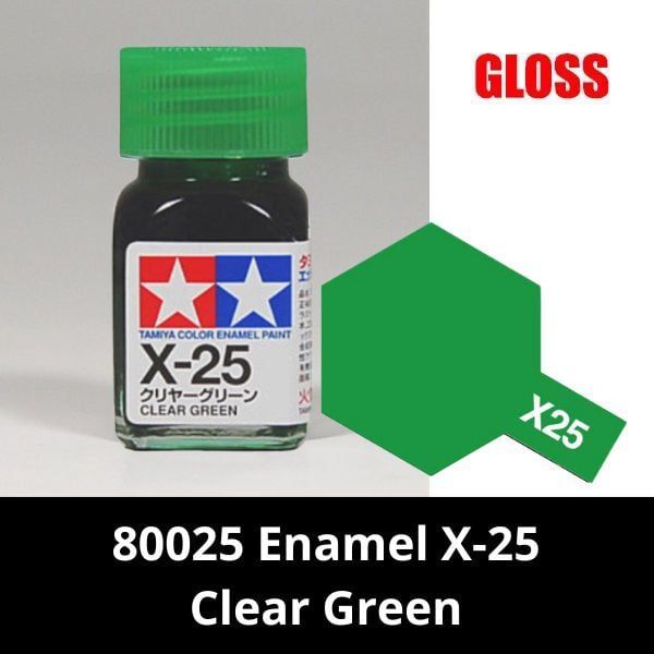  80025 Enamel X-25 Clear Green - Sơn mô hình Tamiya 