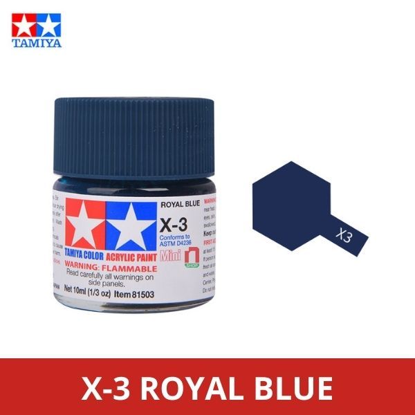 Tamiya Mini Acrylic model paint - X-3 81503 Royal Blue (gloss)