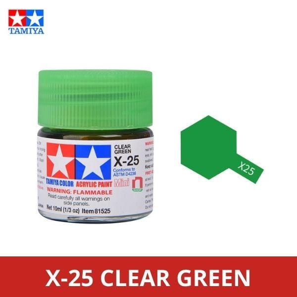 Sơn mô hình Tamiya Acrylic Mini X-25 Clear Green - 81525