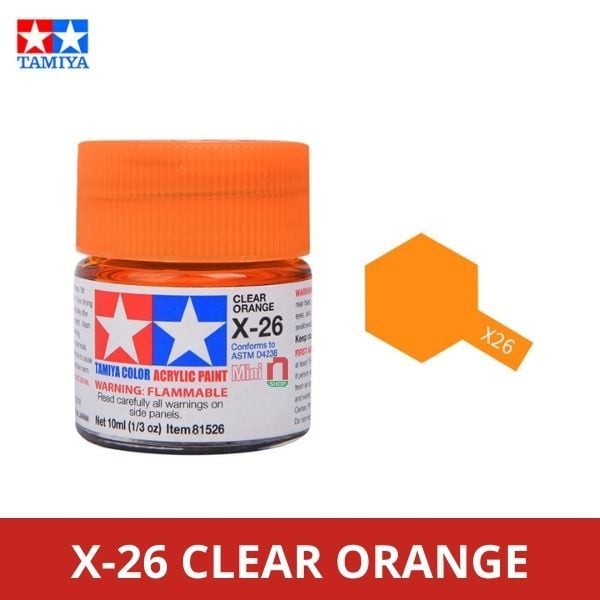 Sơn mô hình Tamiya Acrylic Mini X-26 Clear Orange - 81526