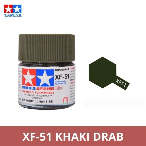  Sơn mô hình Tamiya Acrylic Mini XF-51 Khaki Drab - 81751 