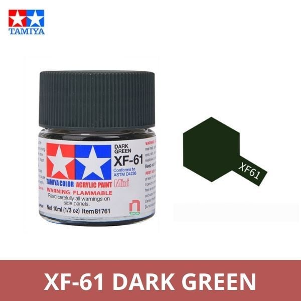 Sơn mô hình Tamiya Acrylic Mini XF-61 Dark Green - 81761