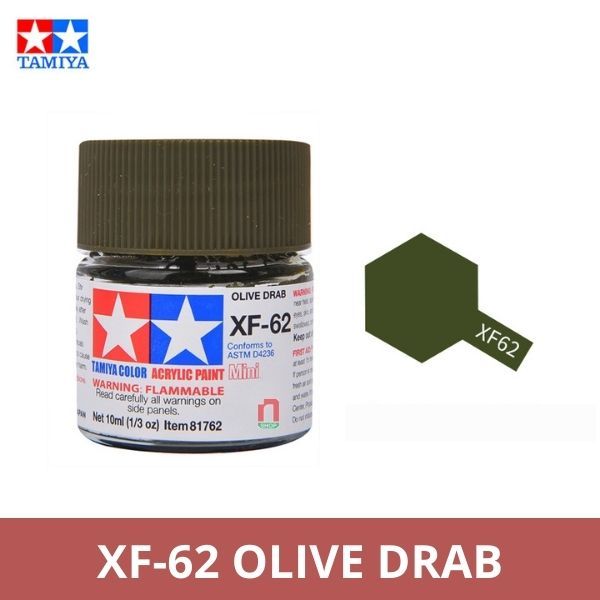 Sơn mô hình Tamiya Acrylic Mini XF-62 Olive Drab - 81762