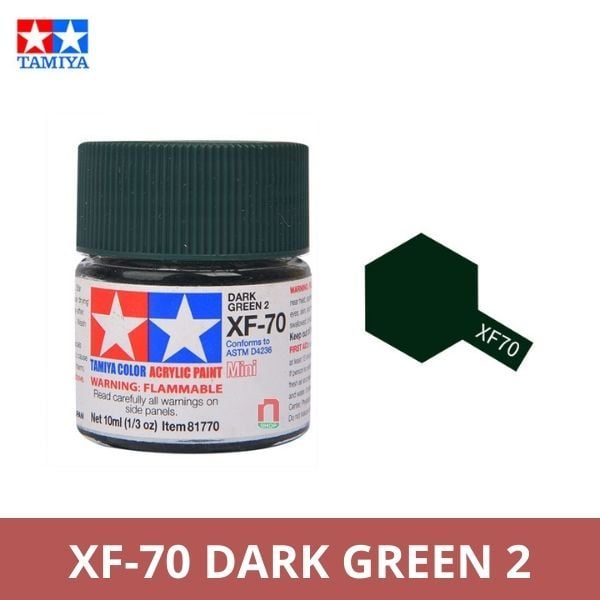 Sơn mô hình Tamiya Acrylic Mini XF-70 Dark Green 2 - 81770