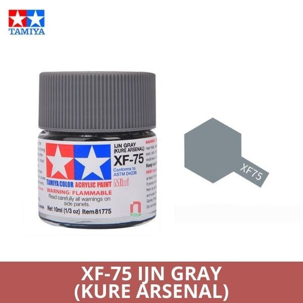 Sơn mô hình Tamiya Acrylic Mini XF-75 IJN Gray Kure Arsenal - 81775