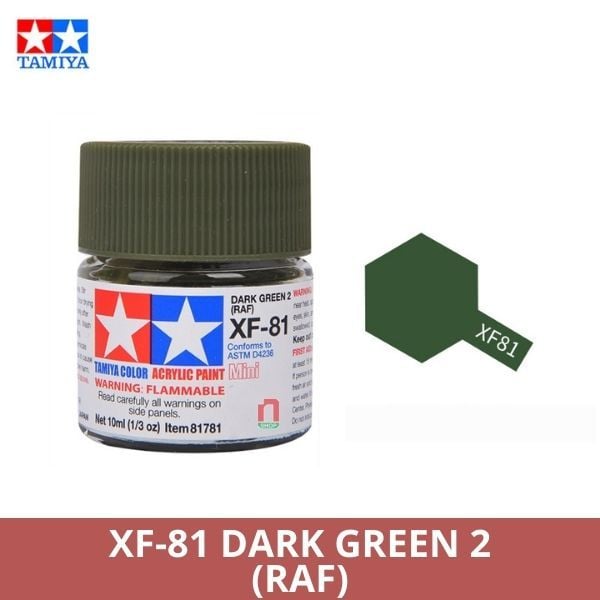 Sơn mô hình Tamiya Acrylic Mini XF-81 Dark Green 2 RAF - 81781