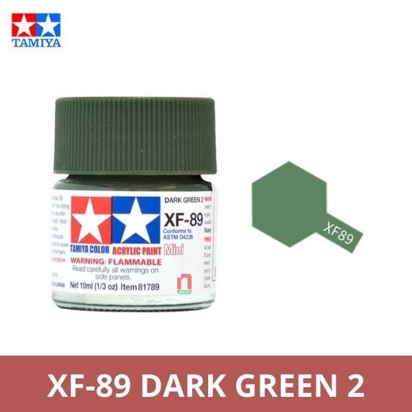 Sơn mô hình Tamiya Acrylic Mini XF-89 Dark Green 2 - 81789