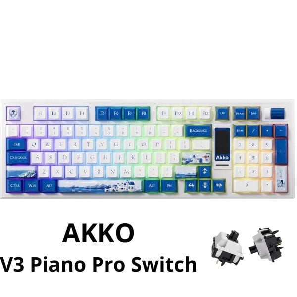  Bàn phím cơ AKKO 5098B Santorini RGB Hot Swap Akko V3 Piano Pro 