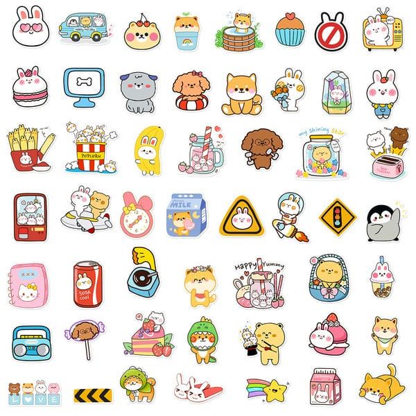  Hình dán sticker những người bạn thú cưng tổng hợp 50 cái Vol 1 