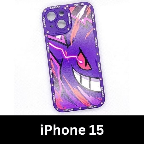  Ốp lưng Pokemon Gengar Face cao cấp cho iPhone 15/Plus/Pro/Pro Max iPhone 16 Pro/Pro Max 