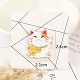  Huy hiệu kim loại Mèo Chiêu Tài 