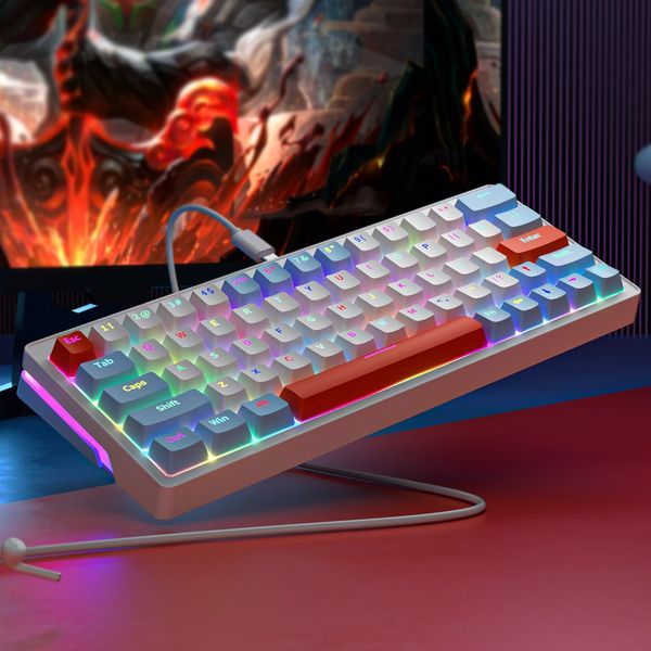  Bàn phím cơ Zifriend ZA63 Pro Salmon 3 Mode Hot Swap 